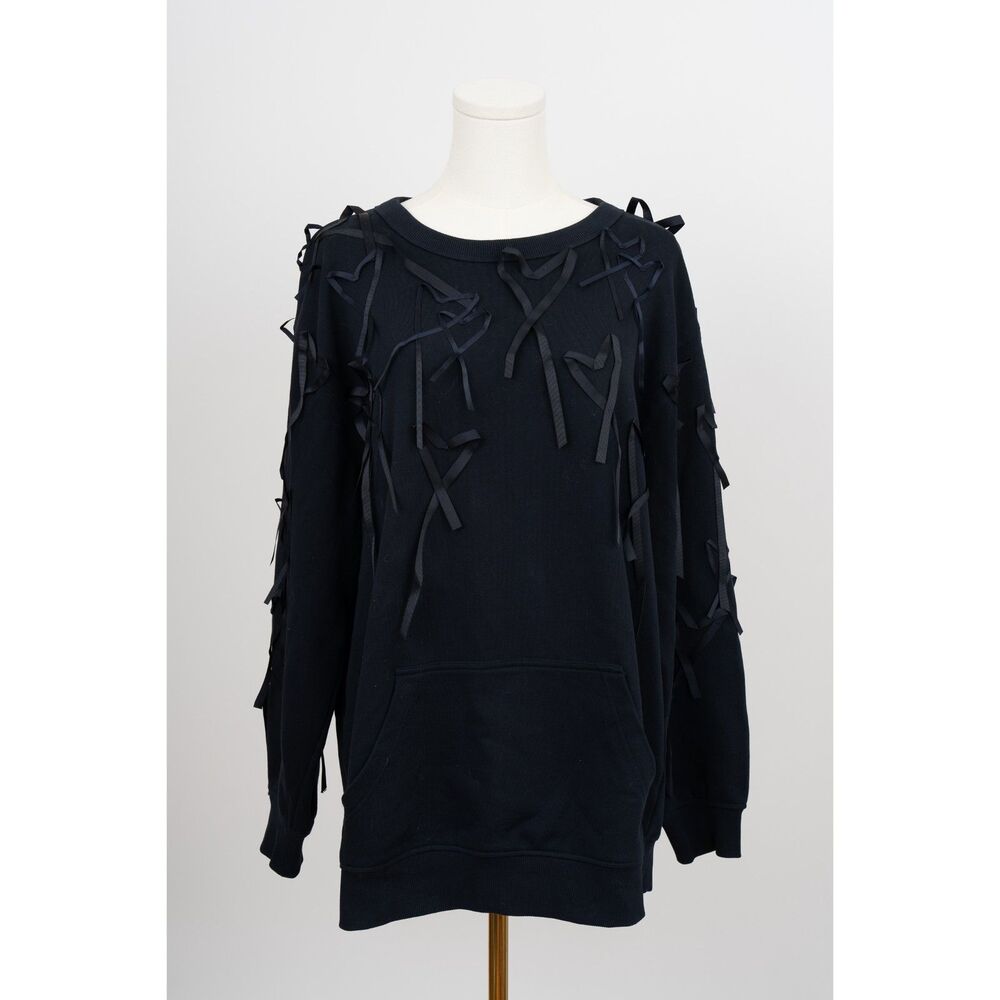 Escada Sport Elup Heart Appliqué Sweatshirt Grosgrain Detail Size L